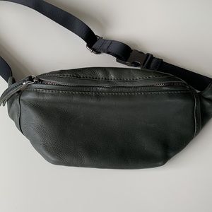 Genuine leather forest green Belt bag